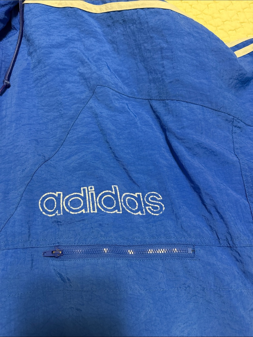 adidas Blue Windbreaker Jacket with White Logo